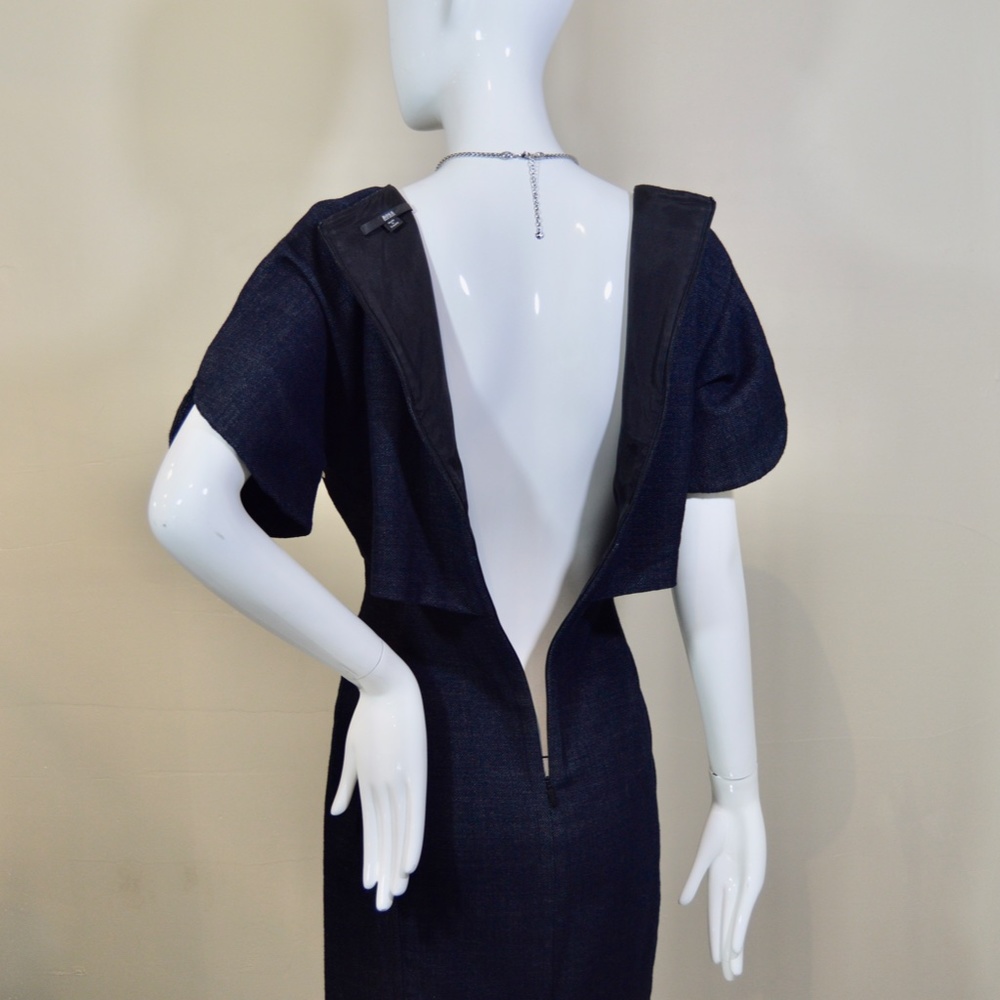 Dark Grey Danuta Virgin Wool Pencil Dress by BOSS Hugo Boss 📏 Size: 4 (Small) | - Picture 5 of 12
